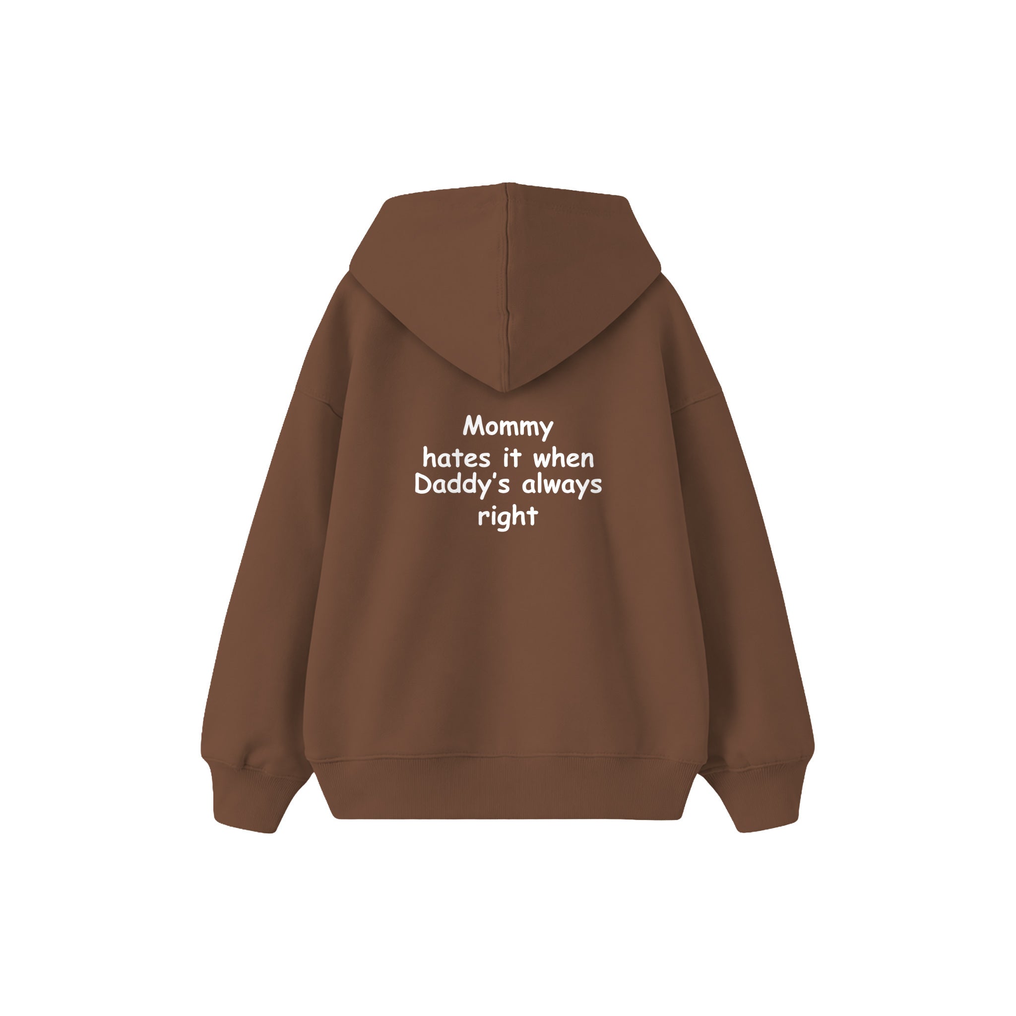 Daddy Is Right Çocuk Hoodie — Kahverengi — arka görünüm