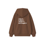 Dad Bought It Çocuk Hoodie — Kahverengi — arka görünüm