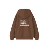 Dad Bought It Çocuk Hoodie — Kahverengi — arka görünüm