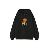 Little Scooter Lion Çocuk Hoodie — Siyah — ön görünüm