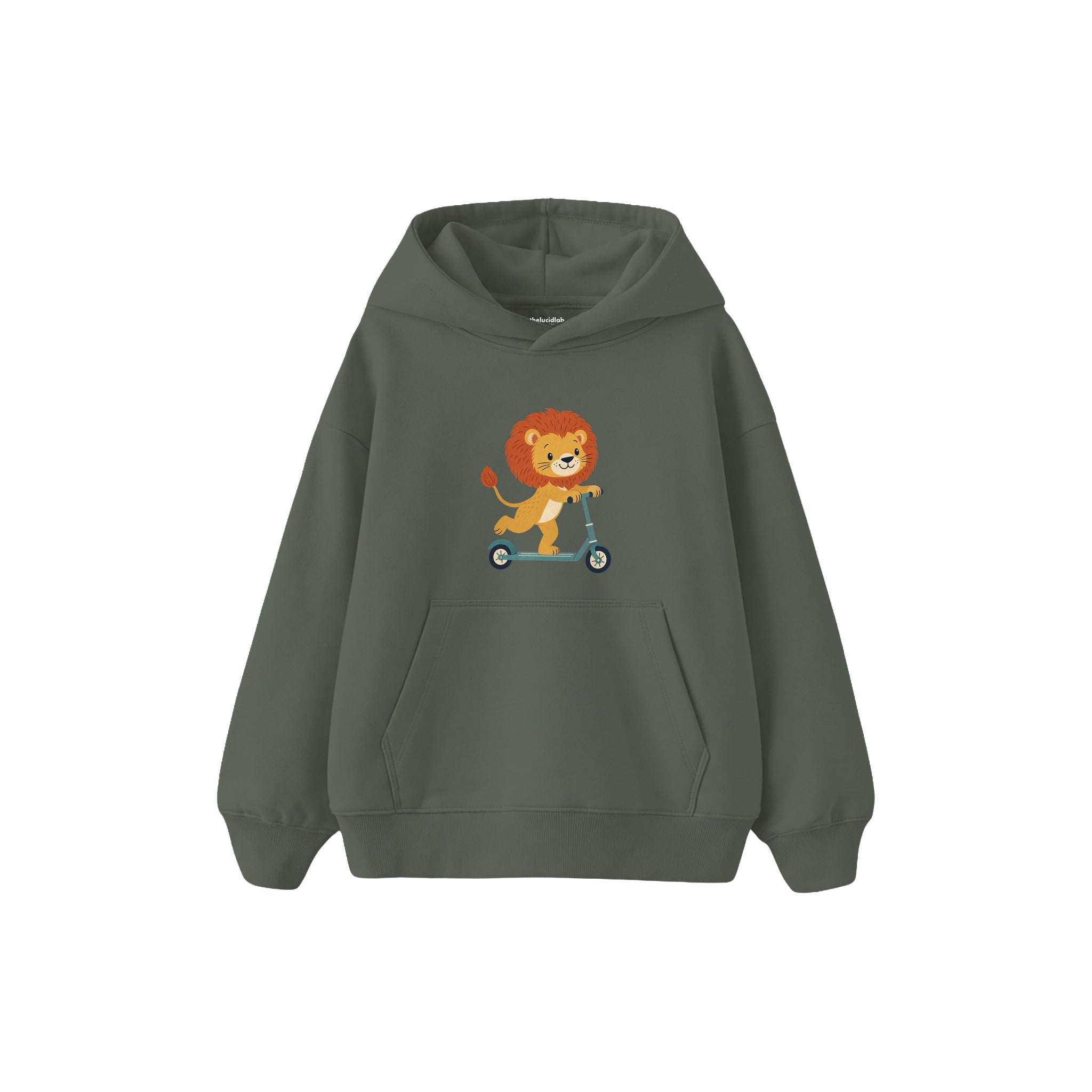 Little Scooter Lion Çocuk Hoodie — Antrasit — ön görünüm