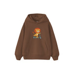 Little Scooter Lion Çocuk Hoodie — Kahverengi — ön görünüm