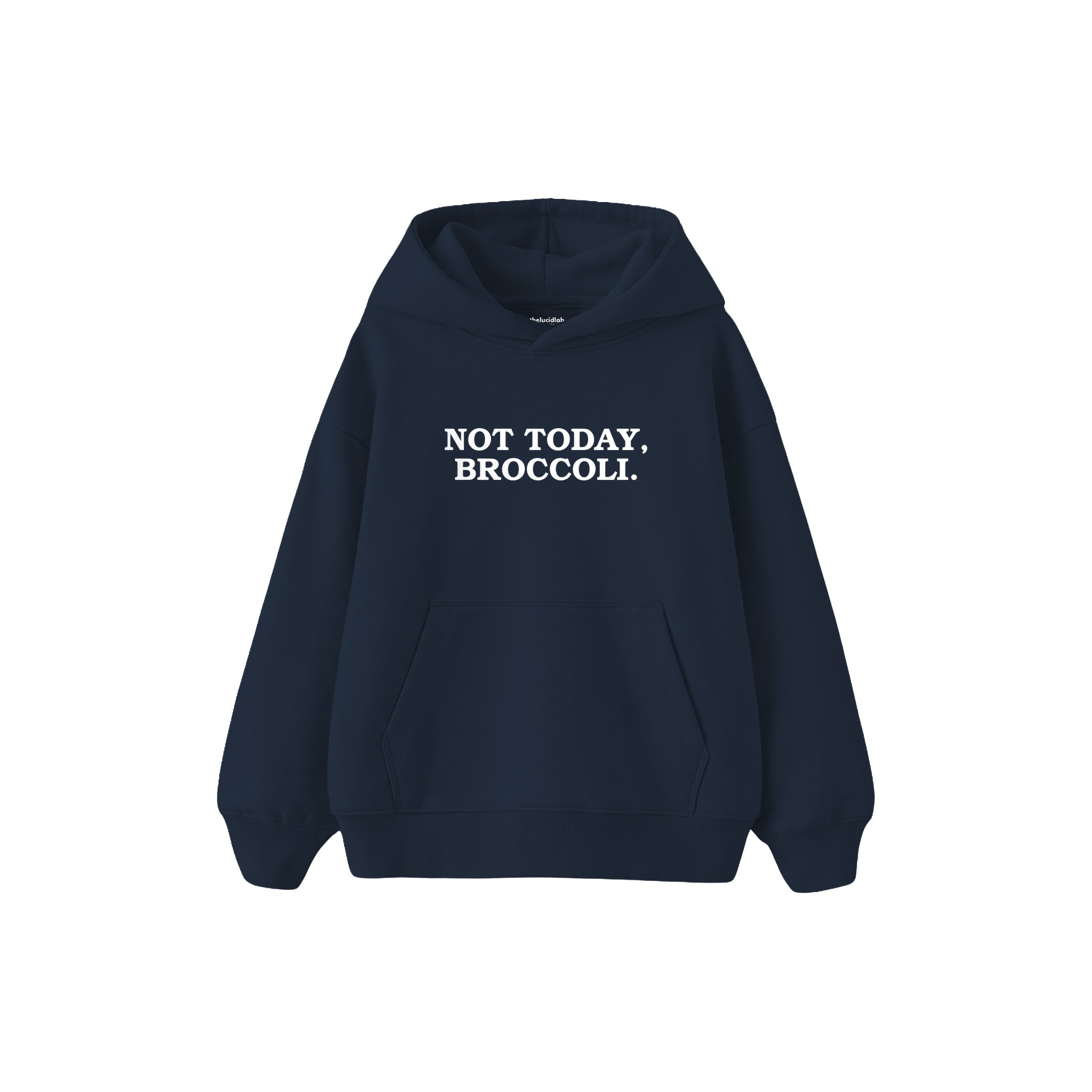 Not Today Broccoli Çocuk Hoodie — Lacivert — ön görünüm