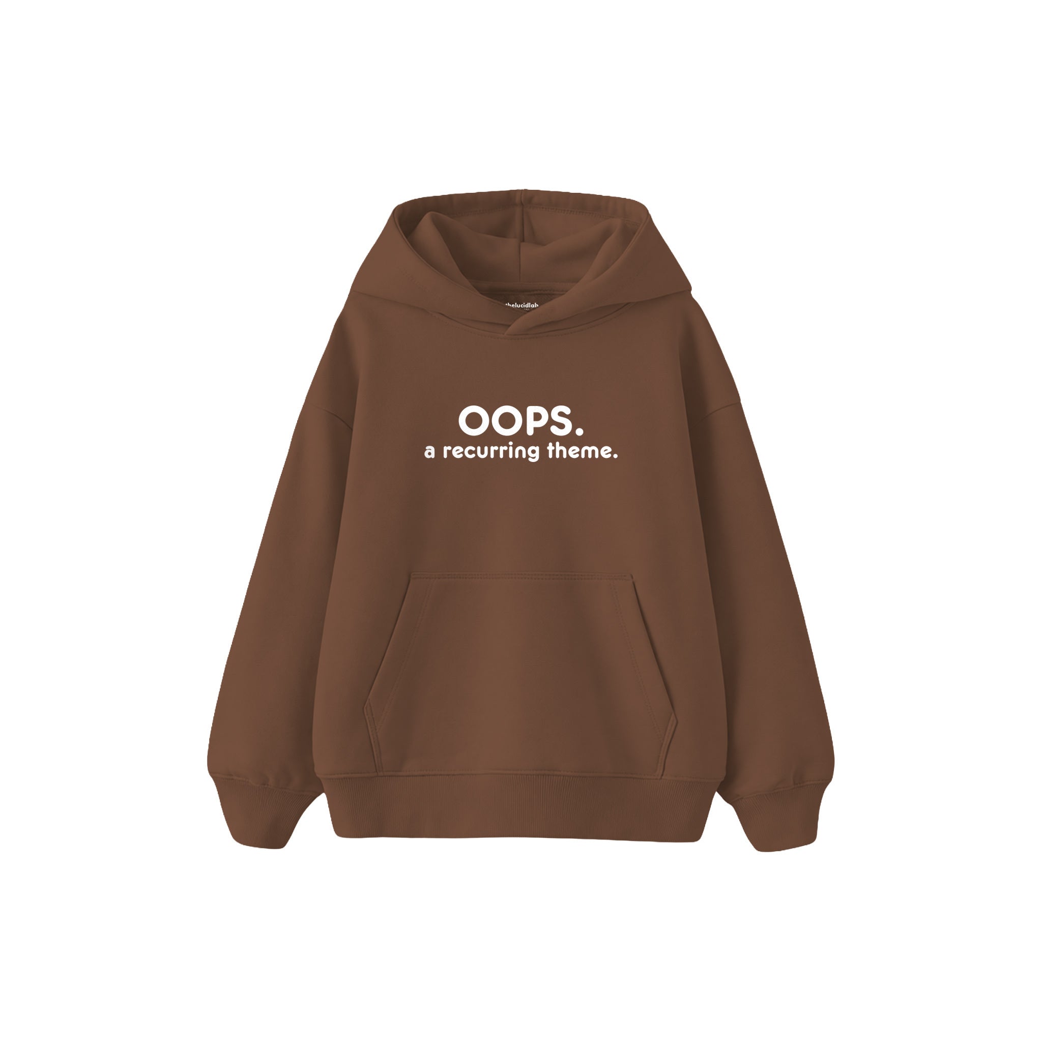 Oops Again Çocuk Hoodie — Kahverengi — ön görünüm