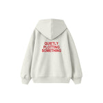 Plotting Something Çocuk Hoodie — Beyaz — arka görünüm
