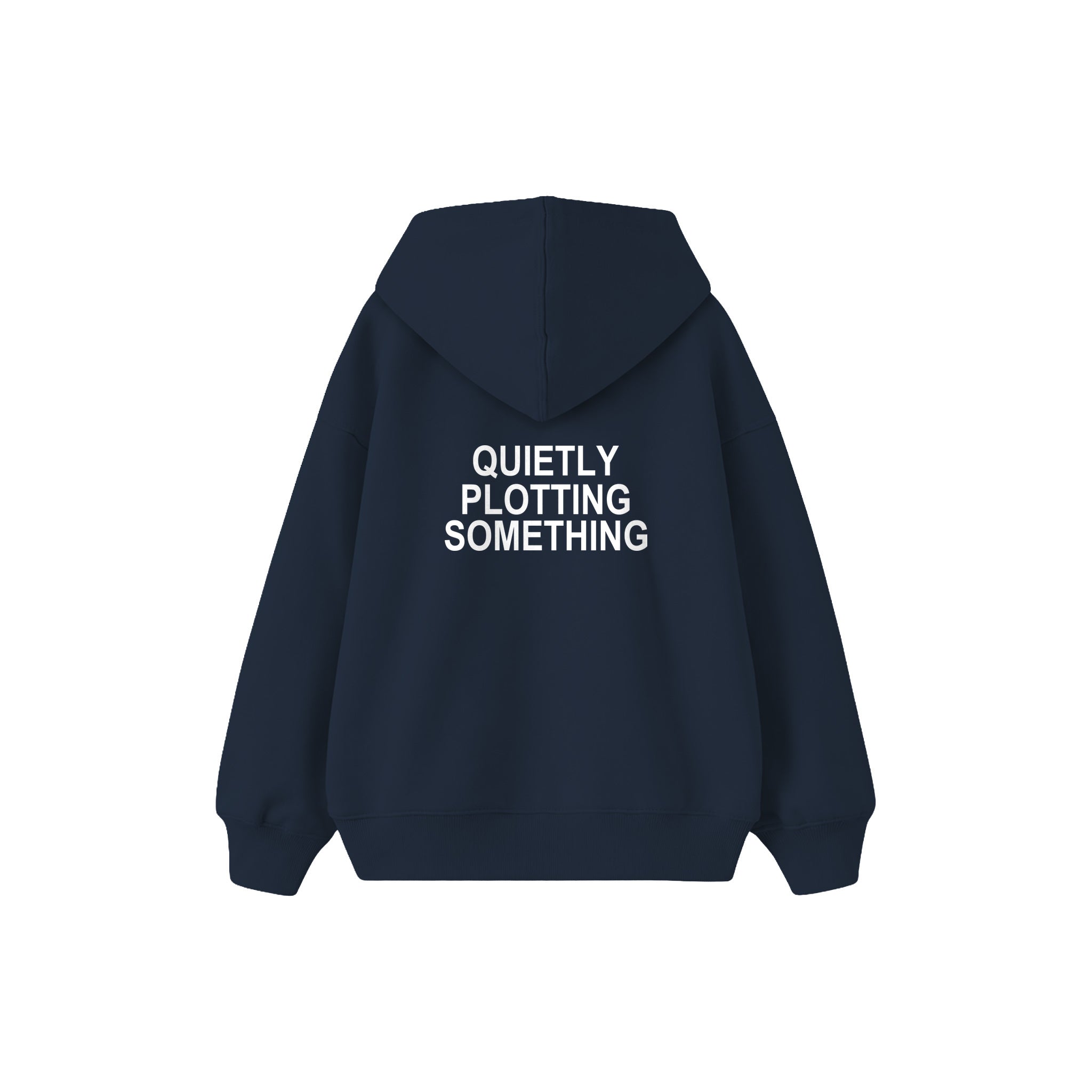 Plotting Something Çocuk Hoodie — Lacivert — arka görünüm