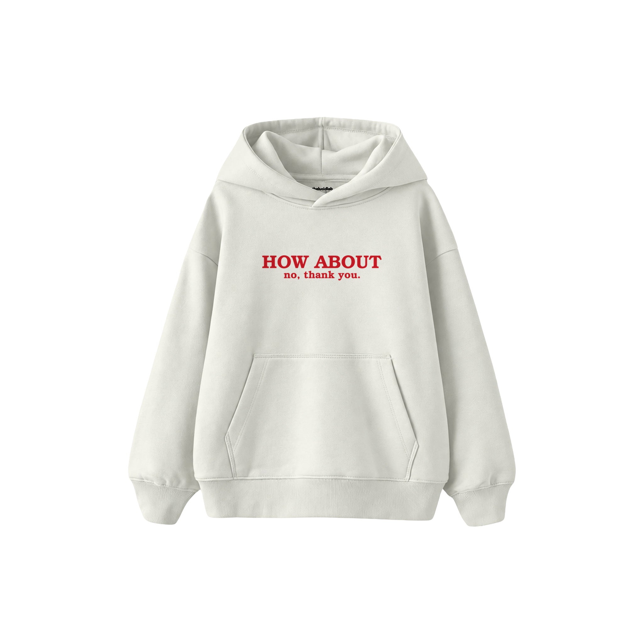 How About No Çocuk Hoodie — Beyaz — ön görünüm