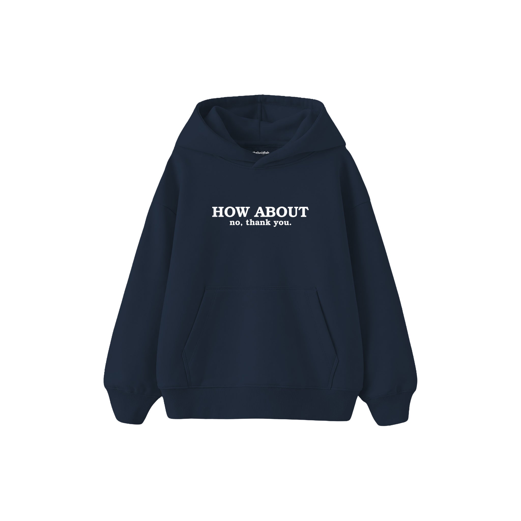 How About No Çocuk Hoodie — Lacivert — ön görünüm