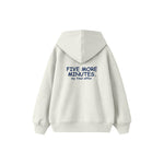 Five More Minutes Çocuk Hoodie — Beyaz — arka görünüm