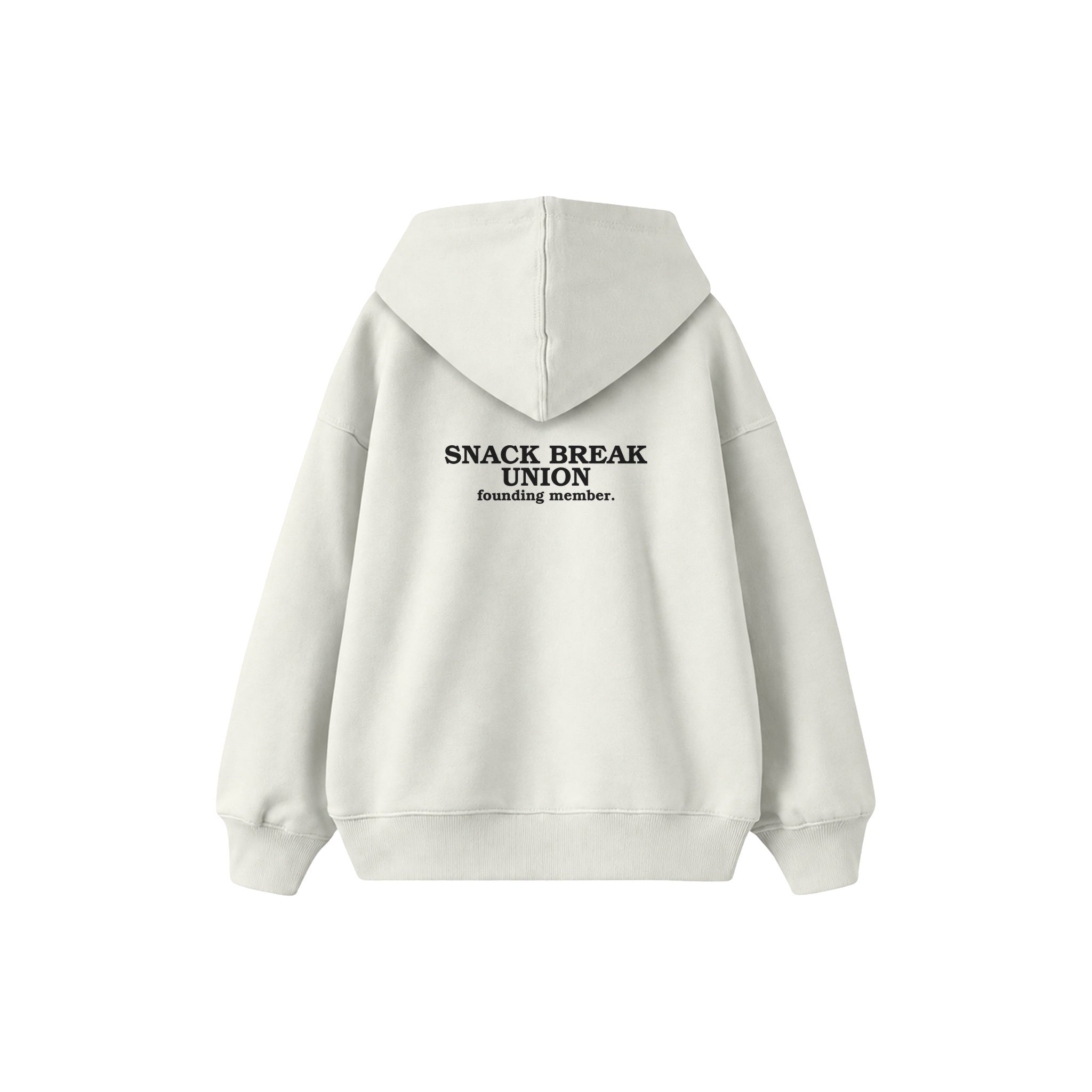 Snack Break Union Çocuk Hoodie — Beyaz — arka görünüm