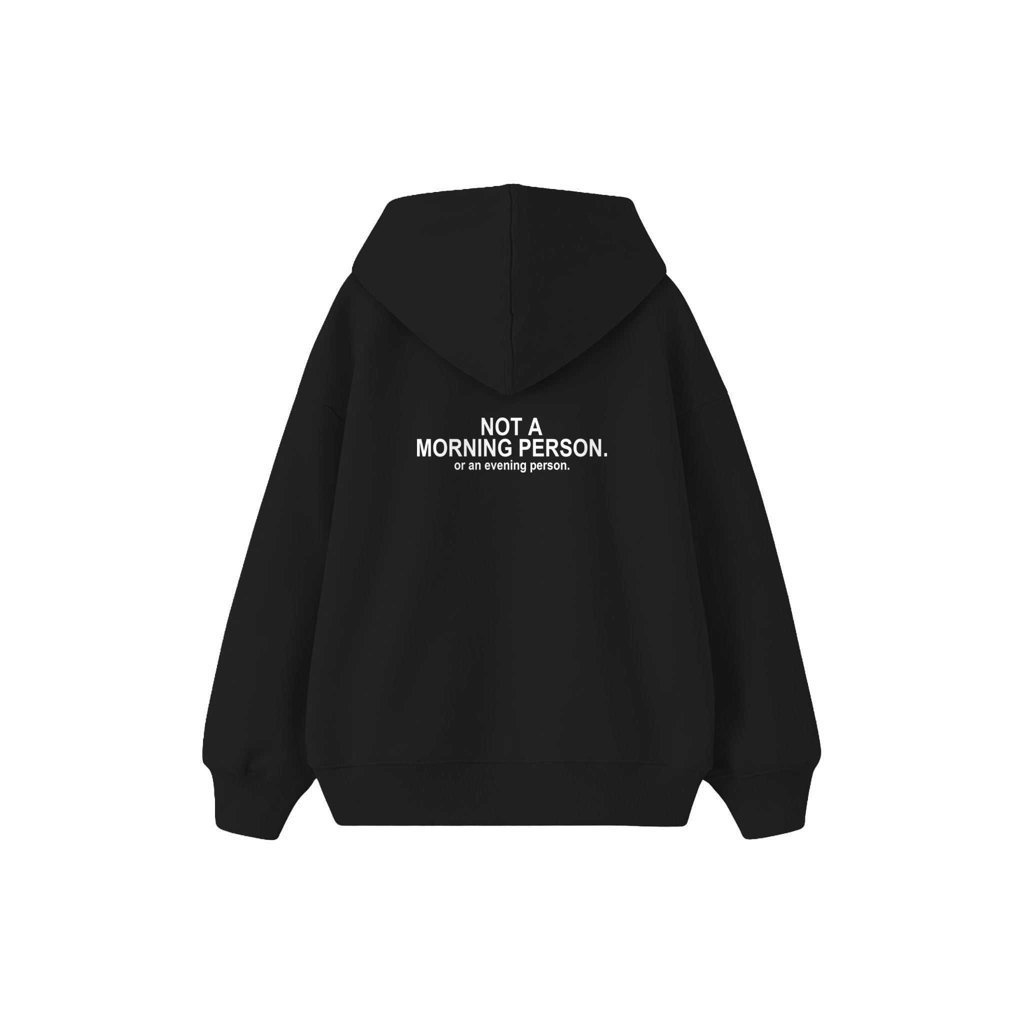 Not A Morning Person Çocuk Hoodie — Siyah — arka görünüm