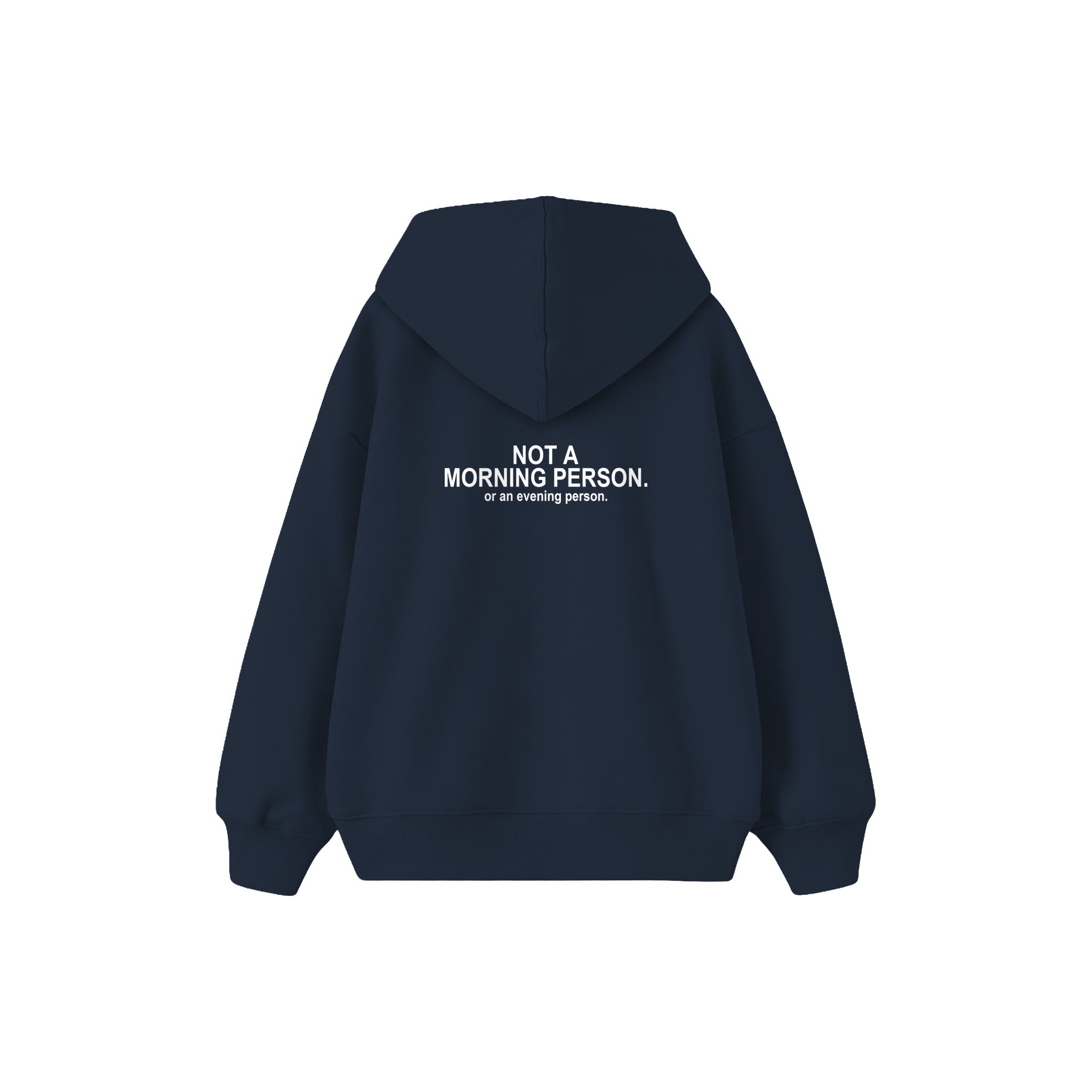 Not A Morning Person Çocuk Hoodie — Lacivert — arka görünüm