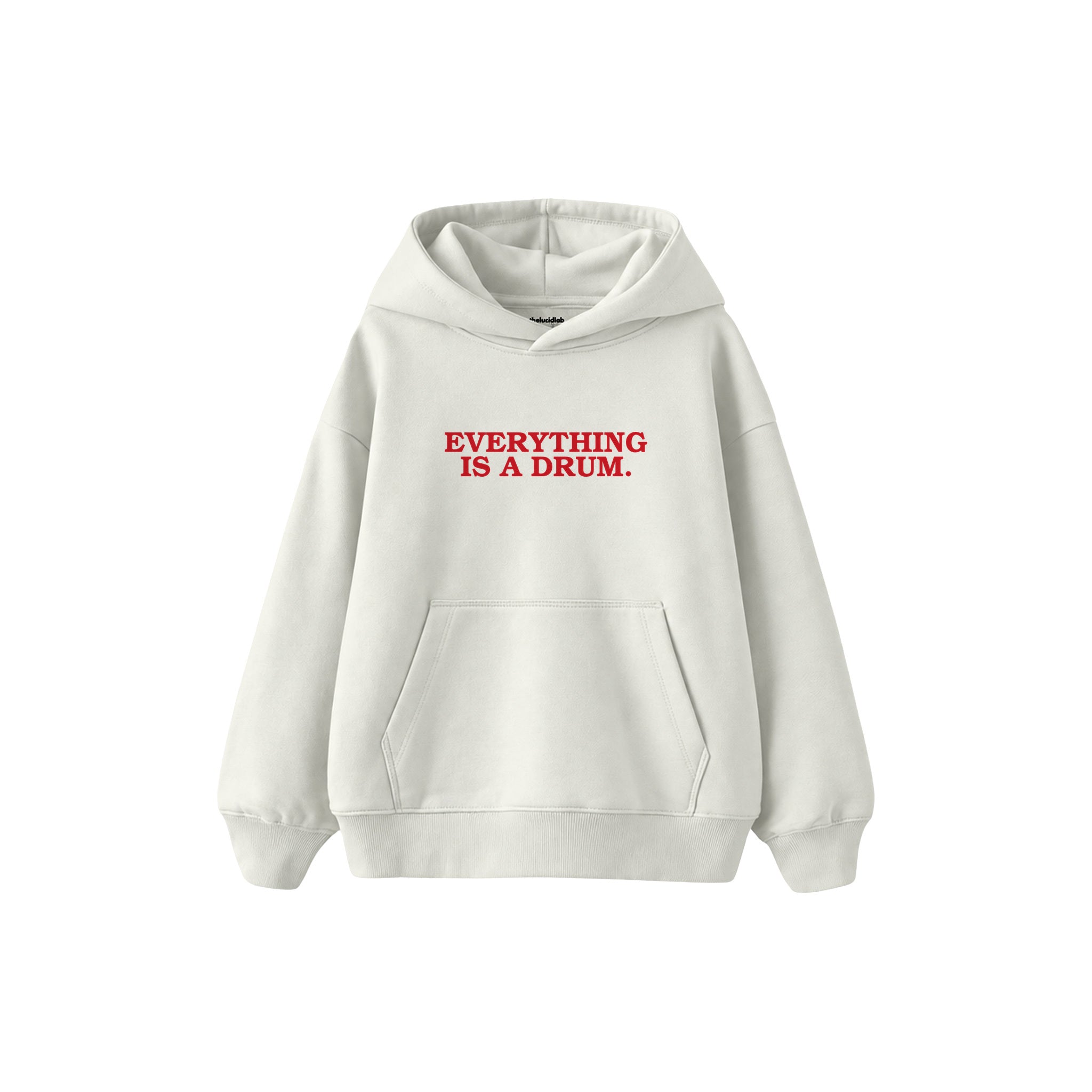 Everything Is A Drum Çocuk Hoodie — Beyaz — ön görünüm