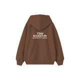 Tiny Rockstar Çocuk Hoodie — Kahverengi — arka görünüm