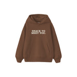 Snack To Meet You Çocuk Hoodie — Kahverengi — ön görünüm