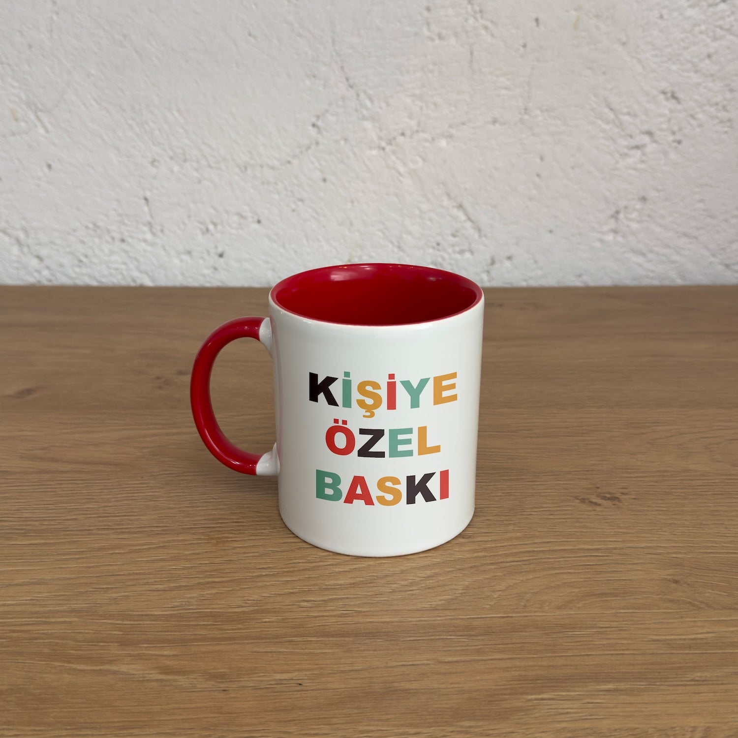 Kişiye Özel İçi / Dışı Renkli Kulplu Bardak