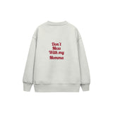 Don’t Mess With My Momma Çocuk Sweatshirt — Beyaz — arka görünüm