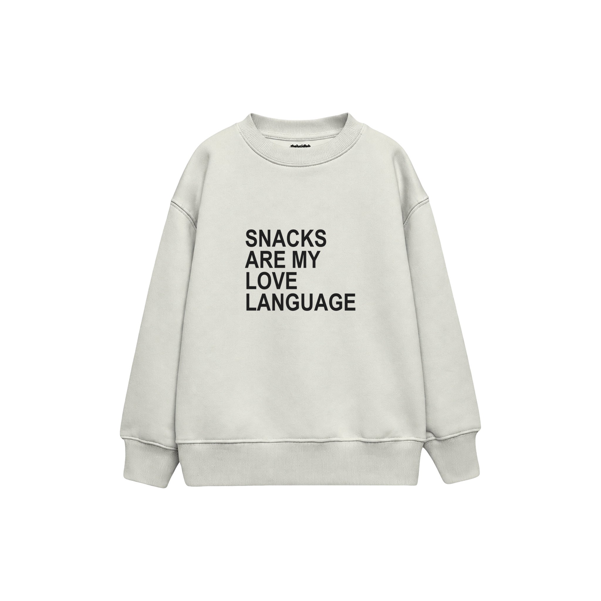 Snack Language Çocuk Sweatshirt — Beyaz — ön görünüm