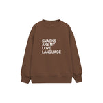 Snack Language Çocuk Sweatshirt — Kahverengi — ön görünüm
