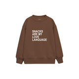 Snack Language Çocuk Sweatshirt — Kahverengi — ön görünüm