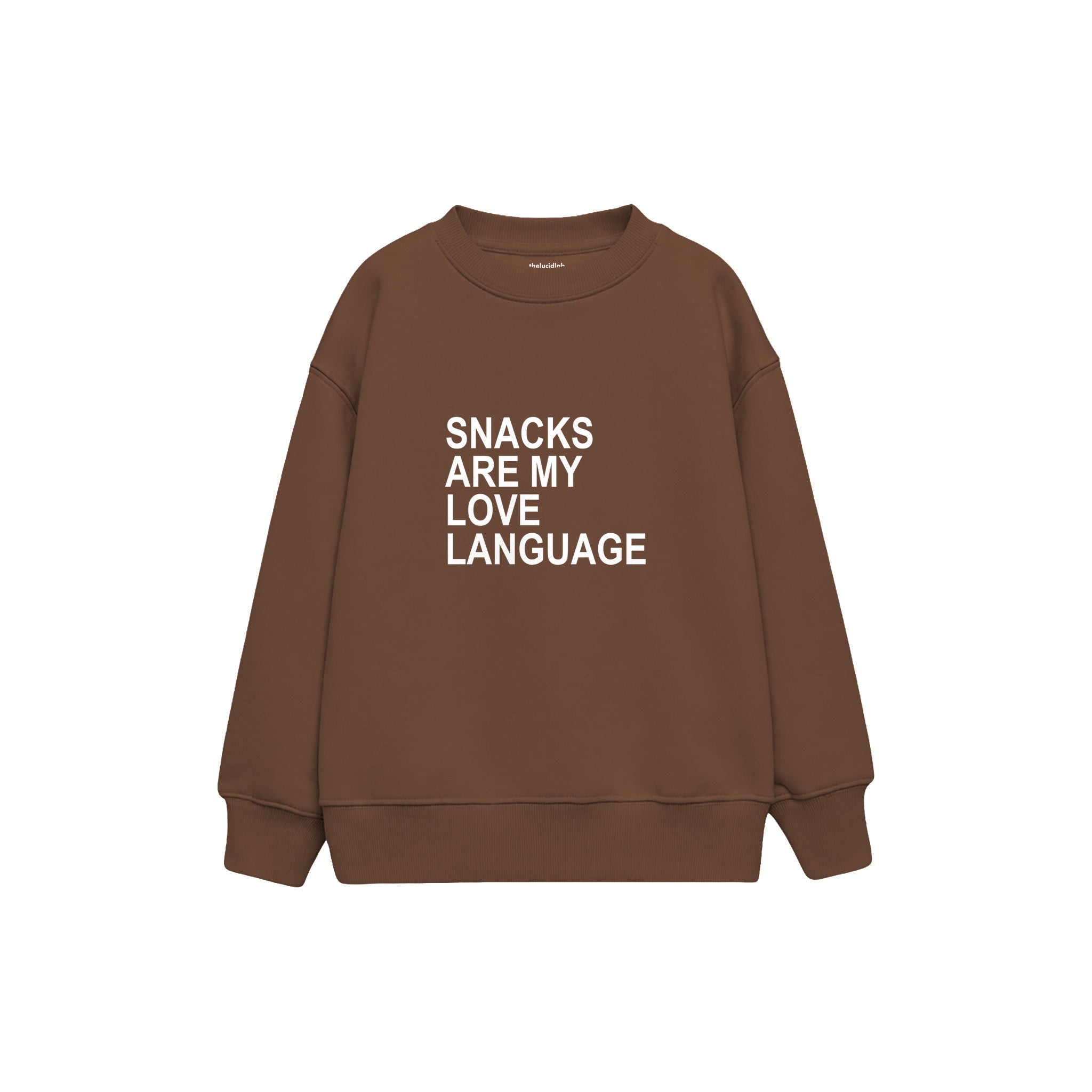 Snack Language Çocuk Sweatshirt — Kahverengi — ön görünüm