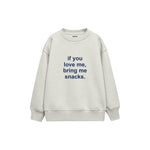 Bring Me Snacks Çocuk Sweatshirt — Beyaz — ön görünüm