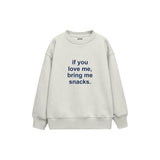 Bring Me Snacks Çocuk Sweatshirt — Beyaz — ön görünüm