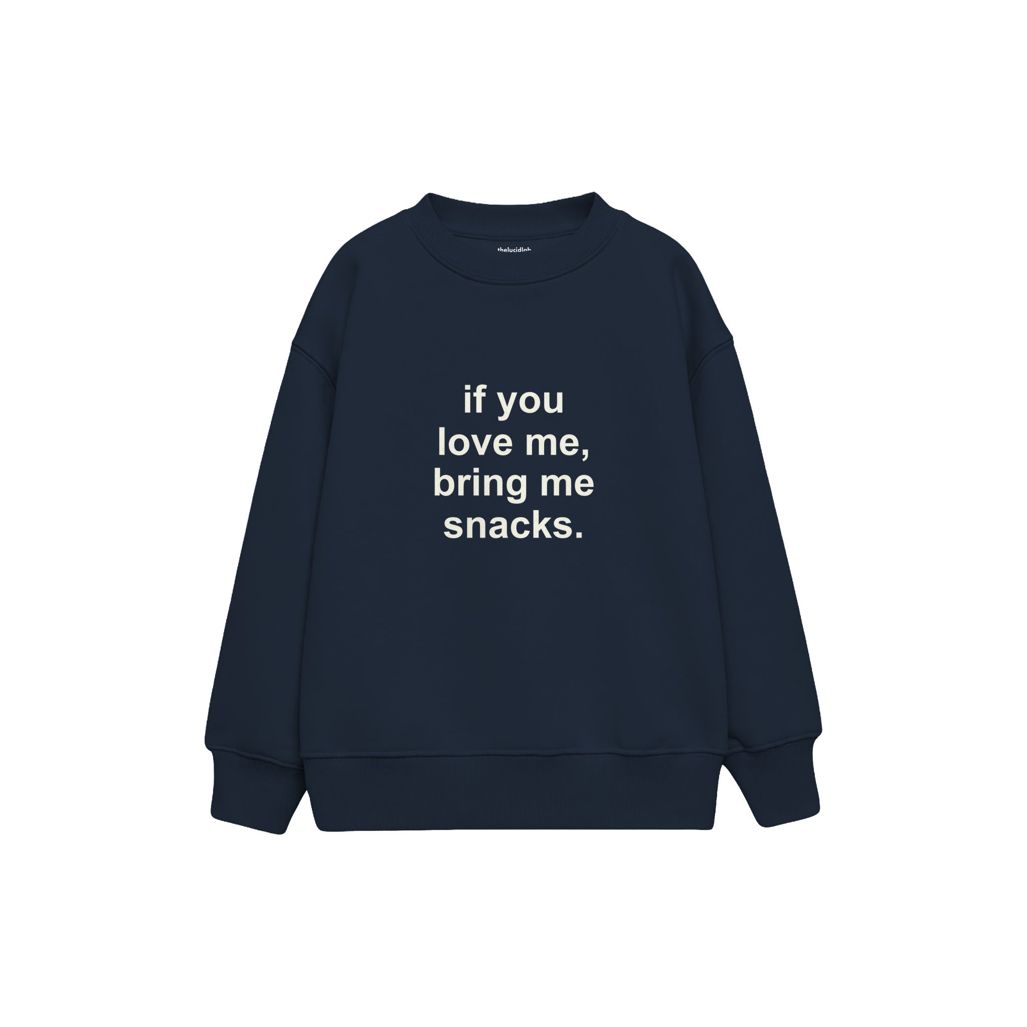 Bring Me Snacks Çocuk Sweatshirt — Lacivert — ön görünüm