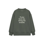 Bring Me Snacks Çocuk Sweatshirt — Antrasit — ön görünüm