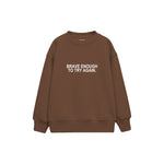 Brave Enough Çocuk Sweatshirt — Kahverengi — ön görünüm