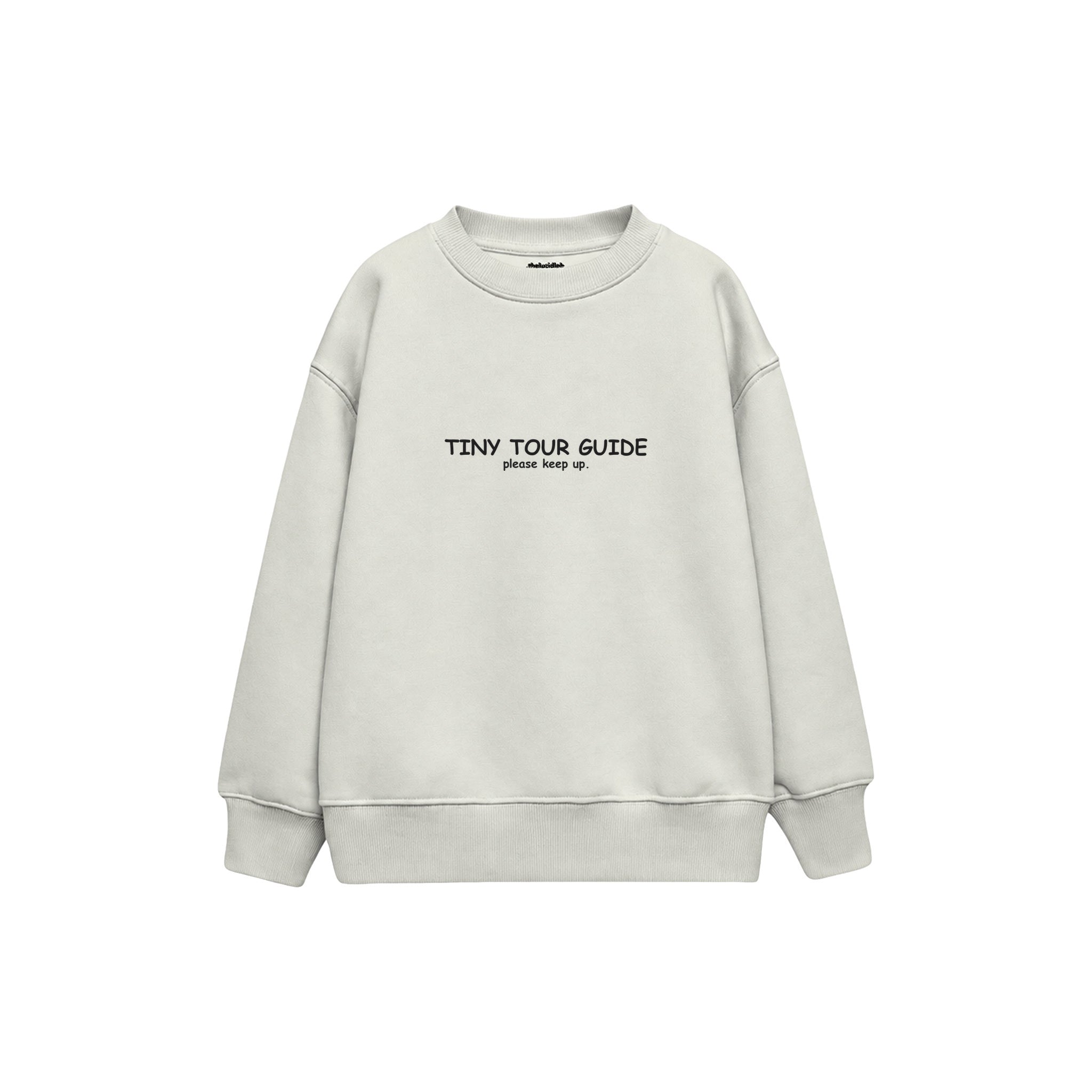 Tiny Tour Guide Çocuk Sweatshirt — Beyaz — ön görünüm