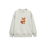 Fox holding an acorn Çocuk Sweatshirt — Beyaz — ön görünüm
