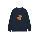 Fox holding an acorn Çocuk Sweatshirt — Lacivert — ön görünüm