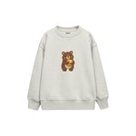 Bear hugging a honey pot Çocuk Sweatshirt — Beyaz — ön görünüm