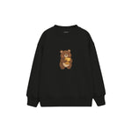 Bear hugging a honey pot Çocuk Sweatshirt — Siyah — ön görünüm