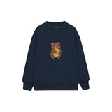 Bear hugging a honey pot Çocuk Sweatshirt — Lacivert — ön görünüm