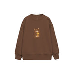 Bear hugging a honey pot Çocuk Sweatshirt — Kahverengi — ön görünüm
