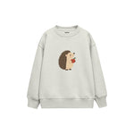 Hedgehog with a small apple Çocuk Sweatshirt — Beyaz — ön görünüm