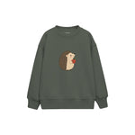Hedgehog with a small apple Çocuk Sweatshirt — Antrasit — ön görünüm