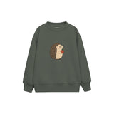Hedgehog with a small apple Çocuk Sweatshirt — Antrasit — ön görünüm