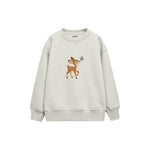 Fawn looking at a butterfly Çocuk Sweatshirt — Beyaz — ön görünüm
