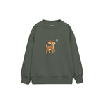 Fawn looking at a butterfly Çocuk Sweatshirt — Antrasit — ön görünüm