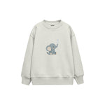 Elephant blowing three tiny bubbles Çocuk Sweatshirt — Beyaz — ön görünüm