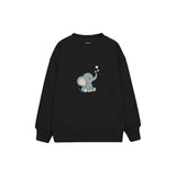 Elephant blowing three tiny bubbles Çocuk Sweatshirt — Siyah — ön görünüm