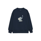 Elephant blowing three tiny bubbles Çocuk Sweatshirt — Lacivert — ön görünüm