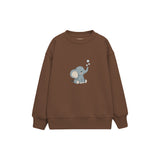 Elephant blowing three tiny bubbles Çocuk Sweatshirt — Kahverengi — ön görünüm