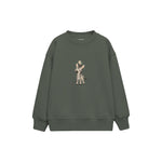 Zebra foal with a tiny bird on its head Çocuk Sweatshirt — Antrasit — ön görünüm