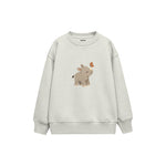 Rhino calf with a butterfly on its horn Çocuk Sweatshirt — Beyaz — ön görünüm