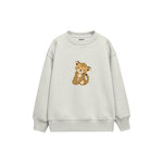 Baby leopard hugging its tail Çocuk Sweatshirt — Beyaz — ön görünüm