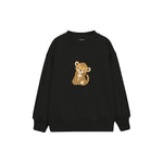 Baby leopard hugging its tail Çocuk Sweatshirt — Siyah — ön görünüm